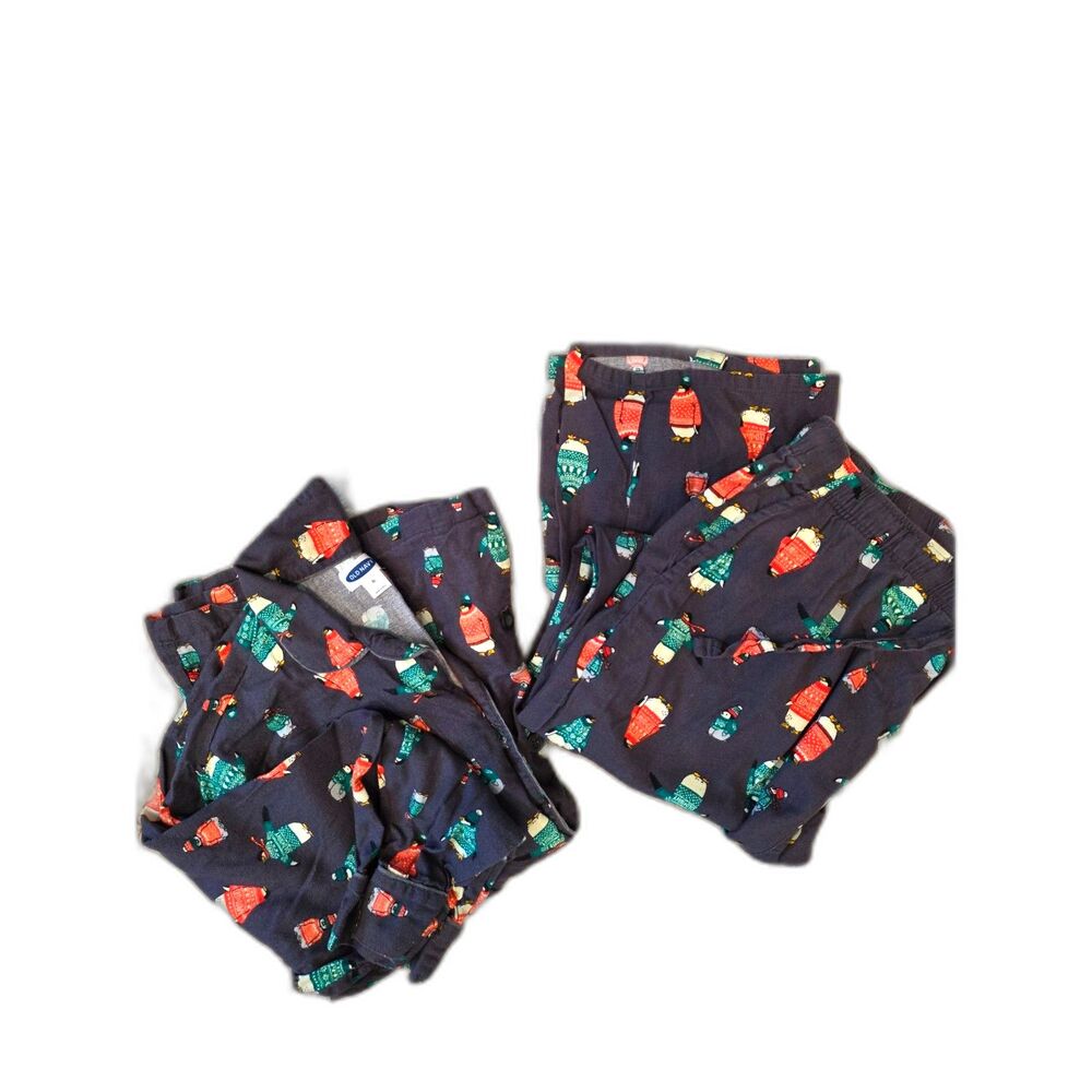 Men's Cotton Pajama Lounge Set XL Flannel Winter Novelty Print Holiday Old Navy